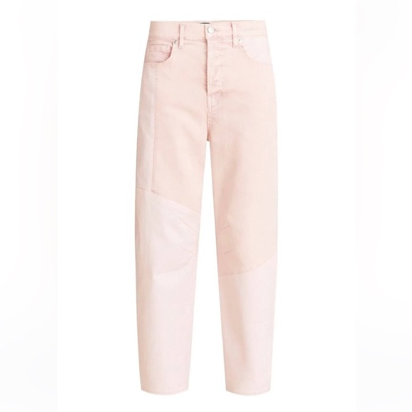 Veronica Beard Charlie Barrel Leg Jeans WomensHigh Rise Tri Tone Blush Pink - Picture 5 of 13